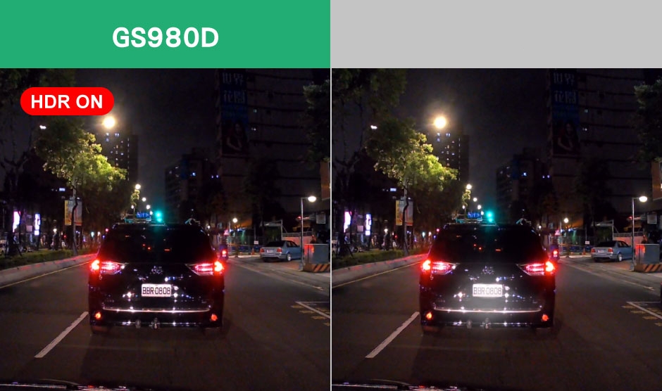 Perfect night vision thanks to HDR technology - car camera
