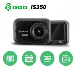 Mini car camera DOD IS350 with 1080P + 150° + 2,5" display